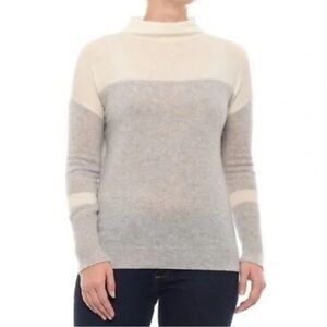 Tahari Pure Luxe 100% Cashmere Colorblock Sweater SZ Small